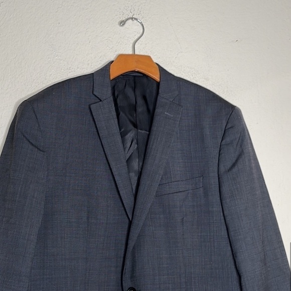 Macys Men’s Slim Fit Wool Suit Jacket Two Button Sportcoat Blazer Gray 42R - Picture 15 of 16